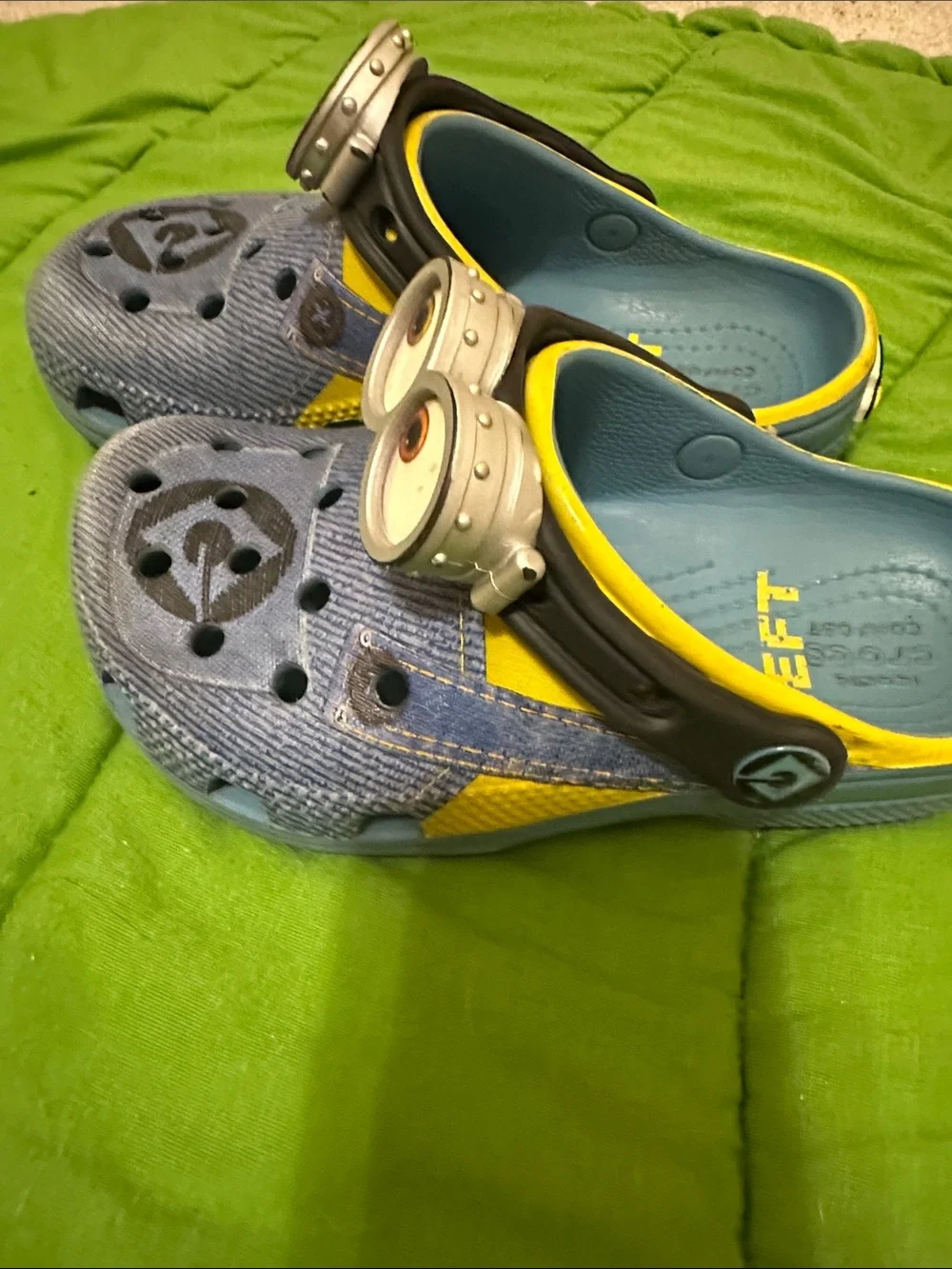 Kids Minion-Themed Water Crocs — Blue & Yellow